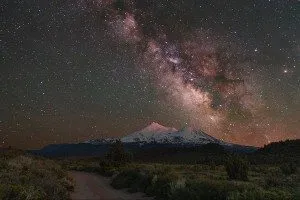 Mt Shasta and Milky Way by KMarsh