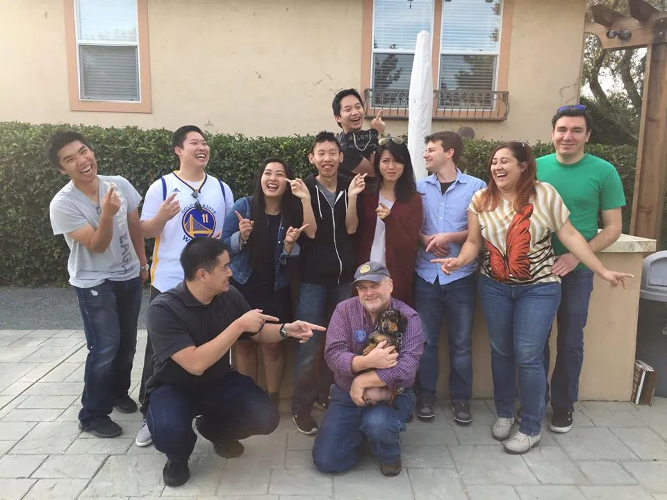Group photo time! Missing a few folks who had disappeared for more wine!