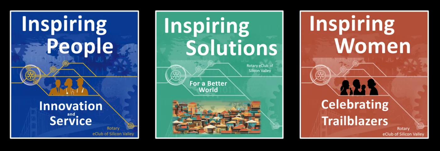 A Banner featuring our 3 PodCast Series: Inspiring People, Inspiring Solutions, and Inspiring Women